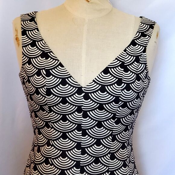 Nine West Fit & Flare Dress, Navy, White & Gold, Size 4 - Picture 8 of 10